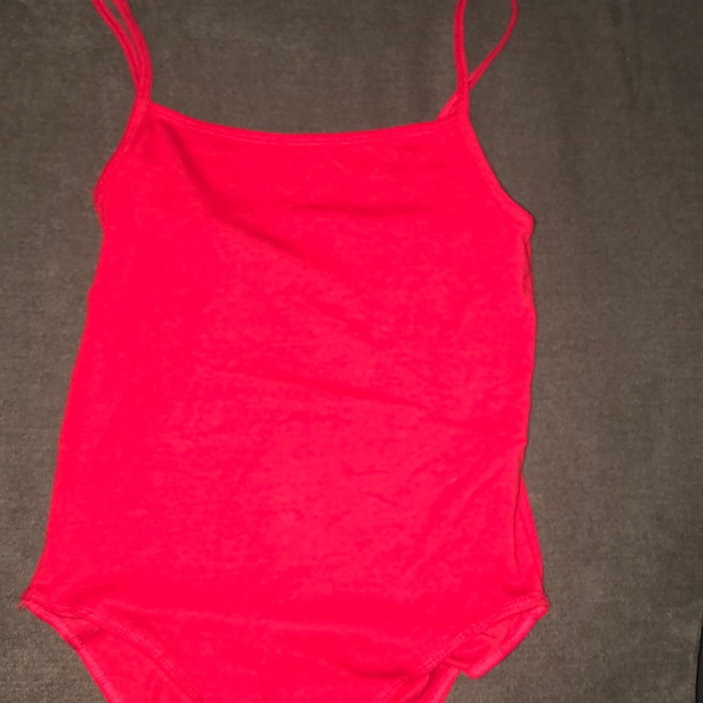 Red spaghetti strap bodysuit. Size S